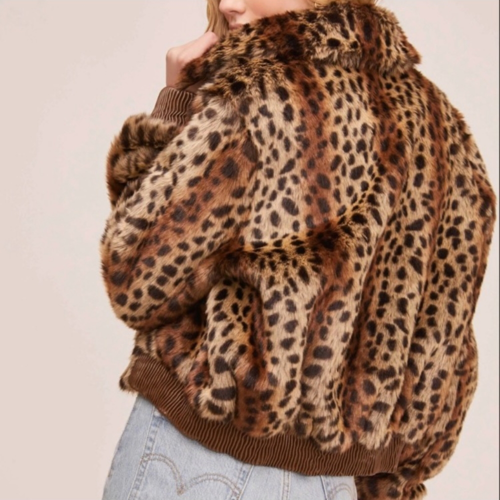 ASTR Remy Leopard Bomber Jacket - Picture 4 of 5